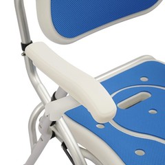 Folding Shower Chair with Arms and Back for Seniors Handicap Disabled Blue US