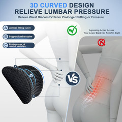 Lumbar Support Pillow,Ergonomic Memory Foam Lumbar Pillow for Chair and Bed ,Low