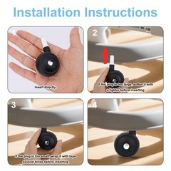 4pcs Baby Walker Replacement Wheels, Black Universal Casters Parts for