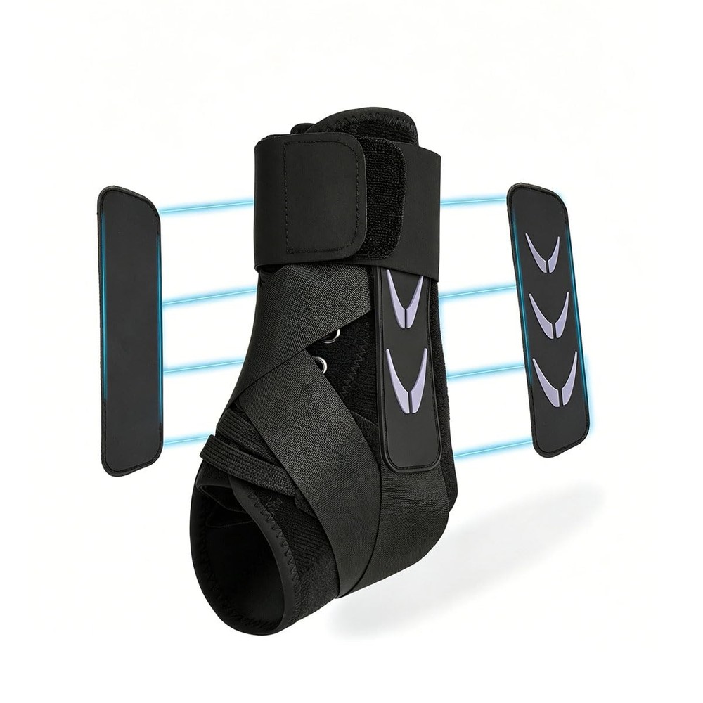 Ergonomic Ankle Brace for Sprained Ankle Breathable Support with Dual Pads