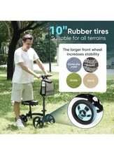COSYWILL All-Terrain Steerable Knee Scooter Foldable Knee Walker Black