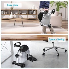 himaly Mini Exercise Bike, Under Desk 1 Count (Pack of 1), Silver and Black