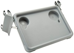 Lumex Folding Walker Tray with Cup Holders and Tool-Free Assembly, Grey