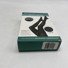 Rejuva Health, Compression Pantyhose, 15-20 mmHg, Sheer Black Floral Small
