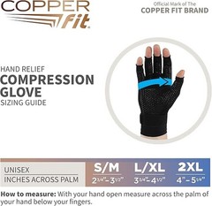 Copper Fit Unisex Hand Relief Compression Gloves L/XL ***LOT of 4 OR 8***