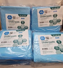 Med PRIDE Underpads 23″x36″ Ultra Absorbent 45g Blue Leak Proof. 4 Packs 100 ct.