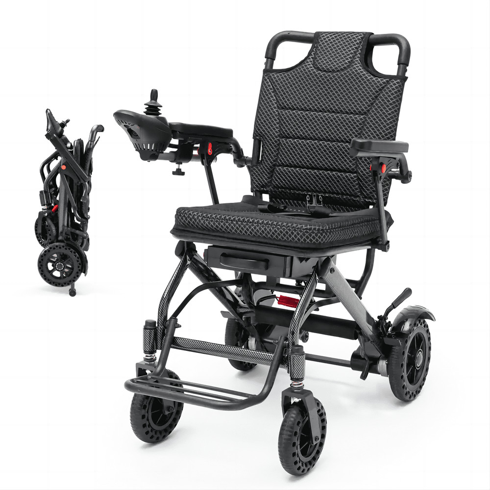 38lbs Foldable Electric Wheelchairs Intelligent Lightweight For Airline Seniors