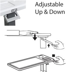 Medical Table Overbed Adjustable Bedside Hospital Rolling Tables With Wheels New