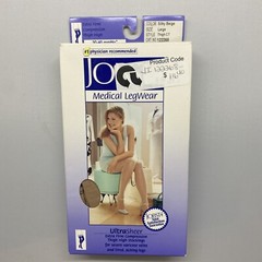 JOBST UltraSheer 30-40 THIGH SILICONE LACE BAND L CLOSED TOE SILK BEIGE STOCKING