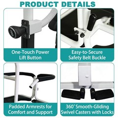 Irtme Electric Patient Lift Transfer Chair with Sling, Home Care Mobility Aid