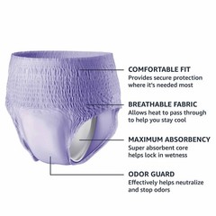 Maximum Absorbency Incontinence Underwear for Women, Disposable, Odor Control, L