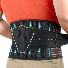 Lower Back Brace 6 Stays Lumbar Support Belt Breathable Waist Brace for Gym