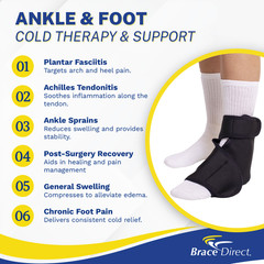 Reusable Gel Ankle & Foot Cold Wrap for Foot Pain Relief