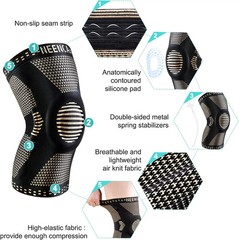 NEENCA Copper Knee Brace Knee Support with Patella Gel Pad &Side Stabilizers for