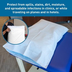 BodyMed Disposable Pillowcases (Tissue/Poly) Medical Pillow Cases – 21-Inches x
