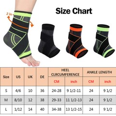 Ankle Brace Support Compression Sleeve Strap for Relief Sprained Tendon Foot Gym