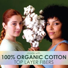 Ultra Thin Overnight Pads for Women, Organic Cotton, Unscented, 96 Count (4 Pack