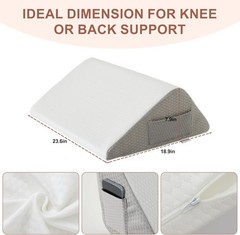 Knee Pillow for Back Sleeping, Leg 23.6*18.9*7.9 Inch, White/Grey