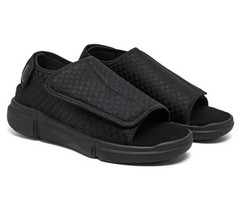 Men’s Open toe Diabetic Sandals Wide Width Adjustable Straps Arch 10 Wide Black