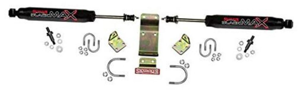 07-15 REPLACEMENT STEERING STABILIZER, DUAL FRONT, BLACK W/BT