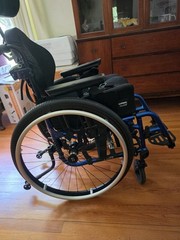 TiLite Aero X Custom Youth Wheelchair Blue AccuSoft Back Detachable Footrest