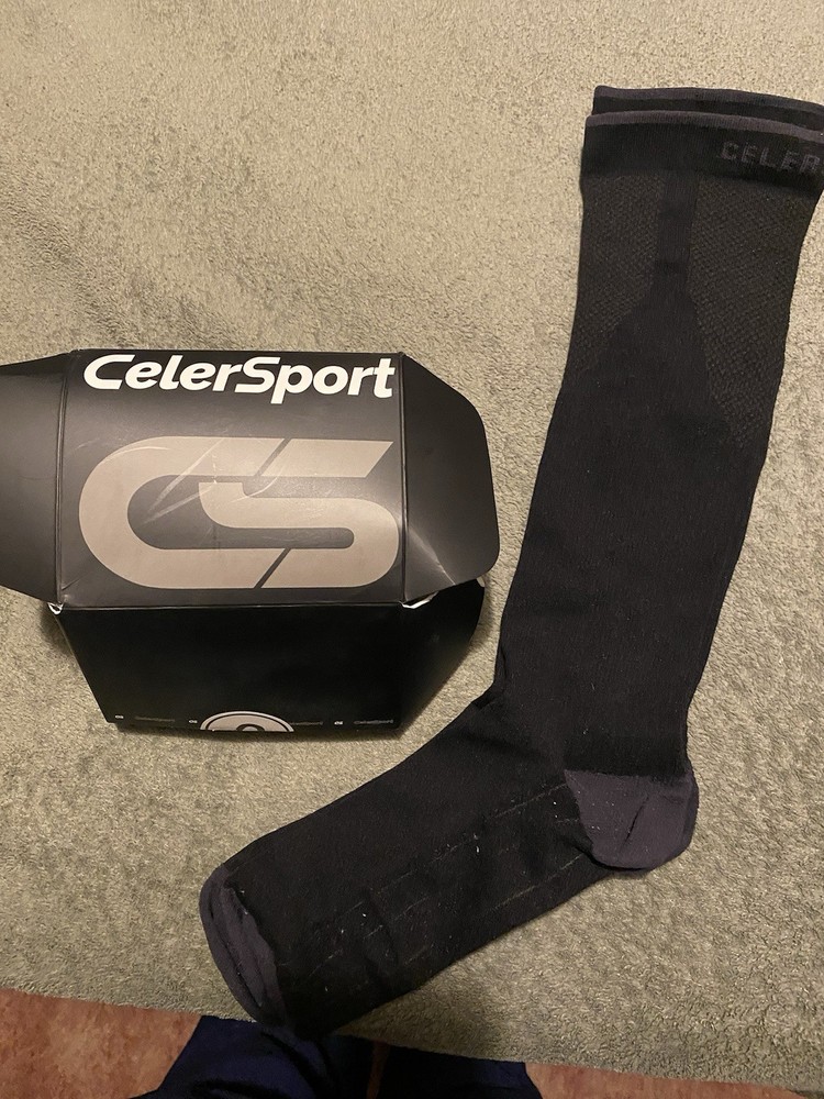 CelerSport 3 Pairs Compression Socks XX-Large Black White Grey B083TGWK51