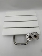 Wall Mounted Folding Shower Seat 350 lb Plastic Wood Stainless Steel Bench