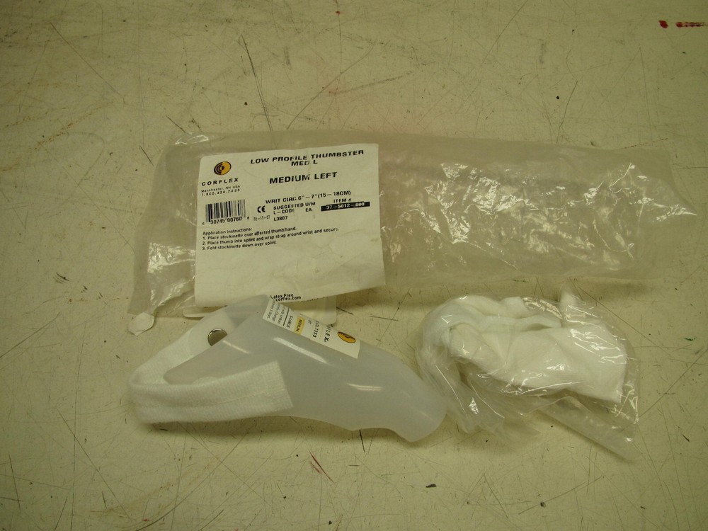 Corflex Wrist Thumb Splint Thumbster Polyethylene Left Medium P/N: 37-5012-000