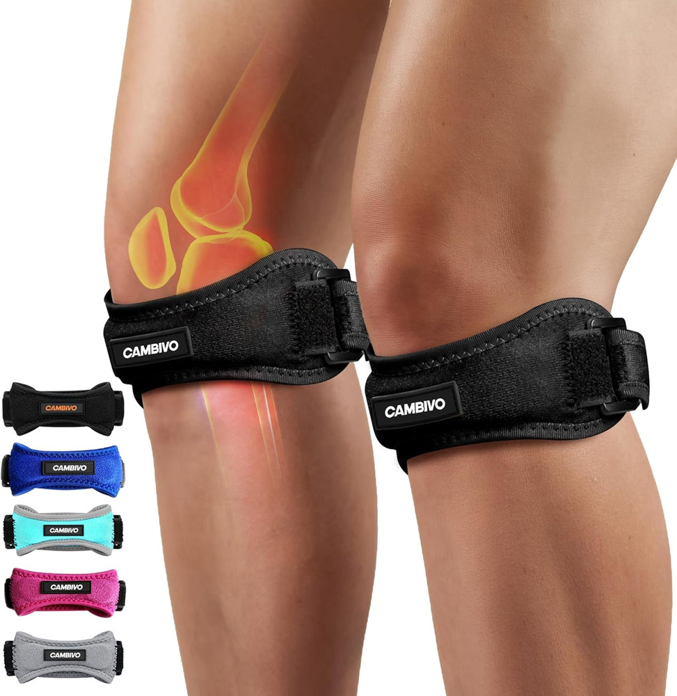 2 Pack Patella Tendon Knee Straps, Knee Brace for Women & Men with Extra Straps,