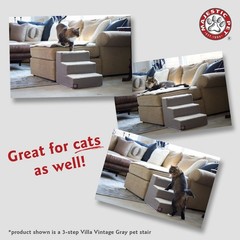 Majestic Pet 3 Step Portable Dog Stairs For Small Dogs To Get On Bed Supports