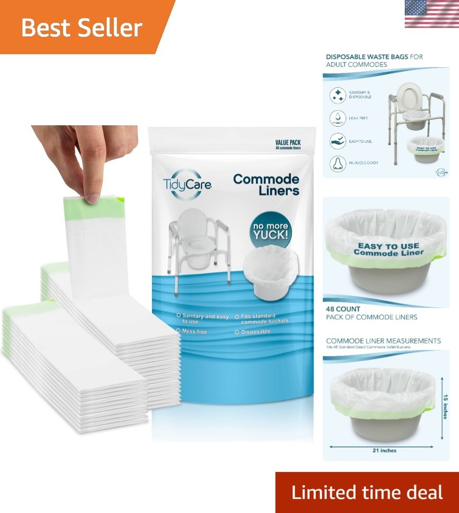 Portable Toilet Liners: 48 Pack Disposable Waste Bags for Sanitary Convenience