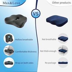 Dark Gray Memory Foam Seat Cushion – Ultimate Relief for Back and Hip Pain