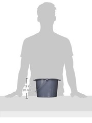 Dark Gray Commode Bucket Replacement with Lid and Handle 12 Quart Capacity