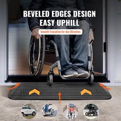 SKYSHALO 1 in Rise Rubber Threshold Ramp Doorway Wheelchair Curb Ramp 33000 lb