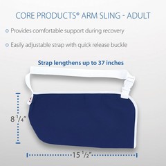 Core Products Deep Pocket Envelope Arm Sling Blue Adjustable Durable Washable