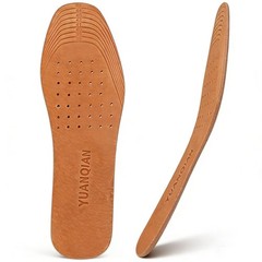 Clarmonde Genuine Leather Shoe Insoles, Absorbent Ultra Thin 5.5-10.5, Brown