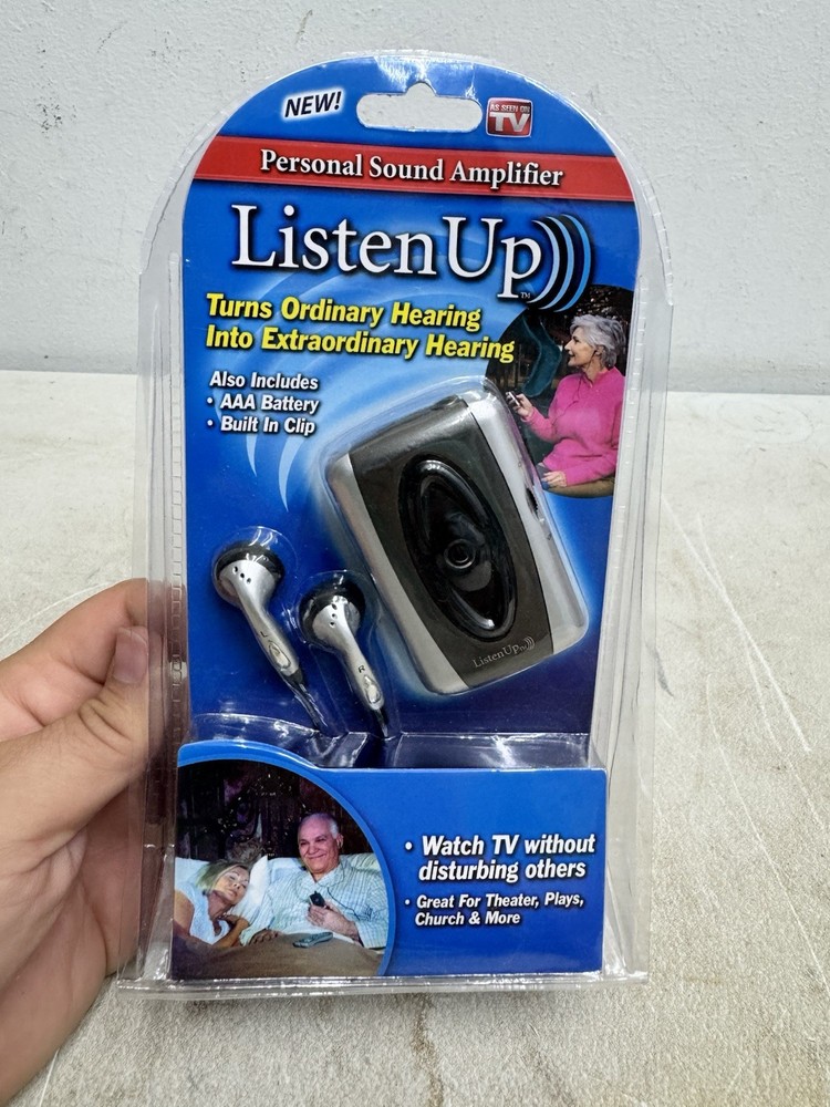 Listen Up Personal Sound Amplifier With Ear Buds As Seen On TV Factory Sealed