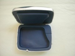 Genuine Resound Hearing Aid Case Very Dark Blue & Silver 3.75″Lx3″W