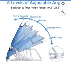 Aluminum Portable/Folding Adjustable. Bed Backrest Dark Blue/silver NEW