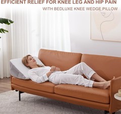 Knee Pillow for Back Sleeping, Leg 23.6*18.9*7.9 Inch, White/Grey