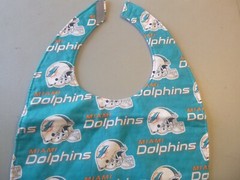Dolphins Adult Bib/Clothing Protector double thick with Quilted Diamond Backing