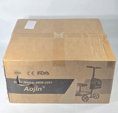Aojin WB-2201 Foldable Knee Scooter Walker Steerable Basket 300 lb Black