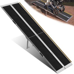 5/6/7/8FT Wheelchair Ramp Non-Skid Folding Aluminum Ramps Steps w/4 Support Legs