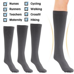 6 Pairs Copper Compression Socks 15-20mmHg Graduated Support Mens Womens S-XXL
