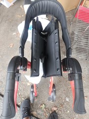 Drive Medical Nitro DLX Foldable Rollator Walker w/Seat Tall Red Cup Holder