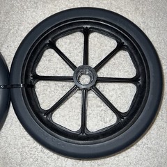 NEW PAIR Wheelchair Black Front Caster Wheel 8″x1″, NO Bearing, 1-1/2″ Hub