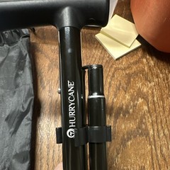 HurryCane Folding Self-Standing Walking Cane Adjustable Height Black/Gray Bag