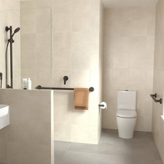 HomeCare by Caroma 300mm Black Matte Straight Grab Rail