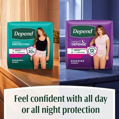Depend Night Defense Incontinence Underwear Women Small 64 Count Adult Diaper