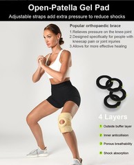 Black Knee Brace Compression Sleeve Patellar Tendon Support Meniscus Tear Pain